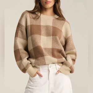 Z Supply Check You Later Plaid Sweater